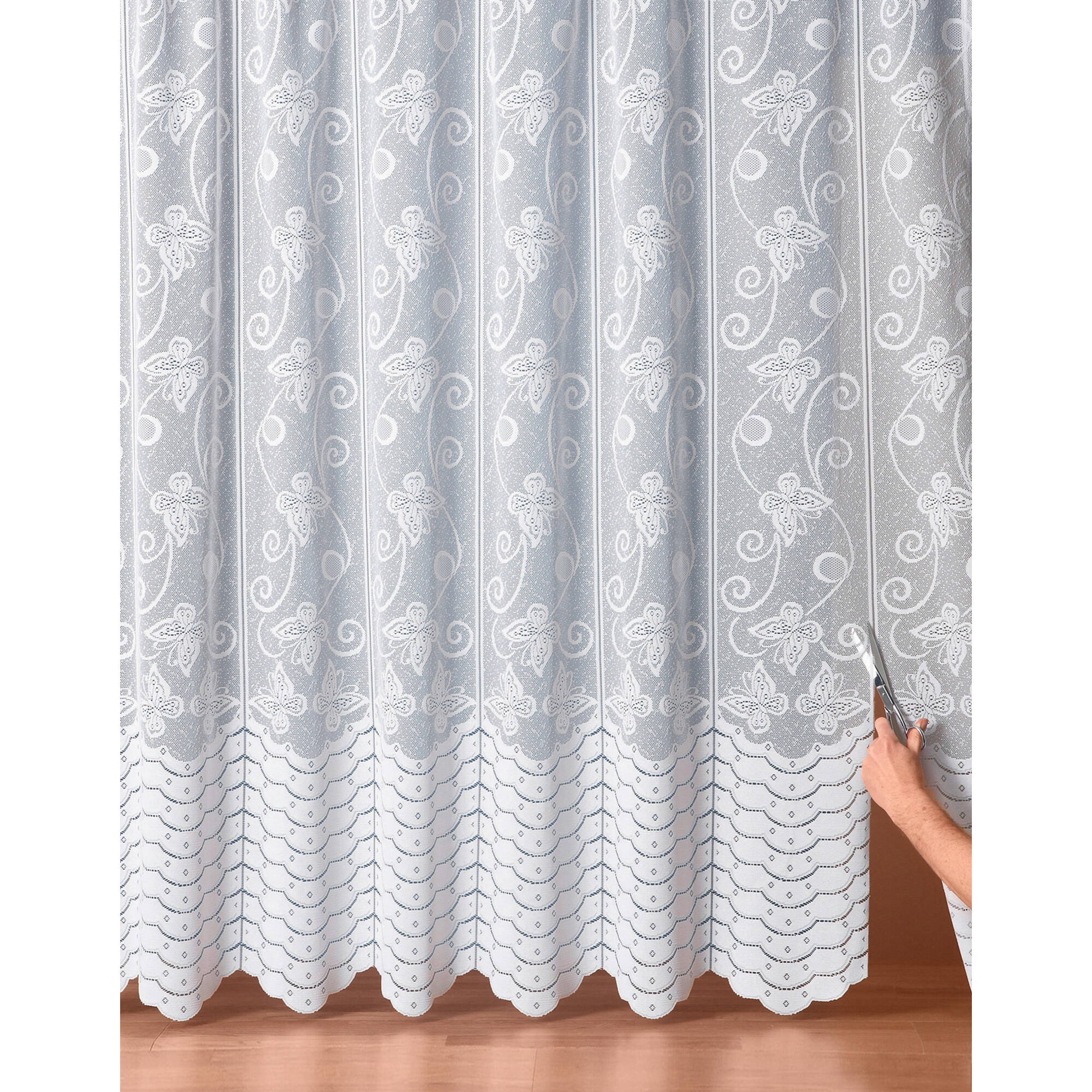 Panneau motif papillons modulable en hauteur finition galon fronceur