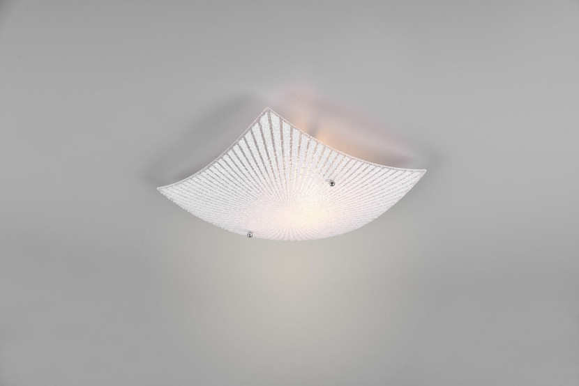 Plafonprzezroczysto-biały kwadratowy 30cm ELISA 1xE27x40W IP20 Trio