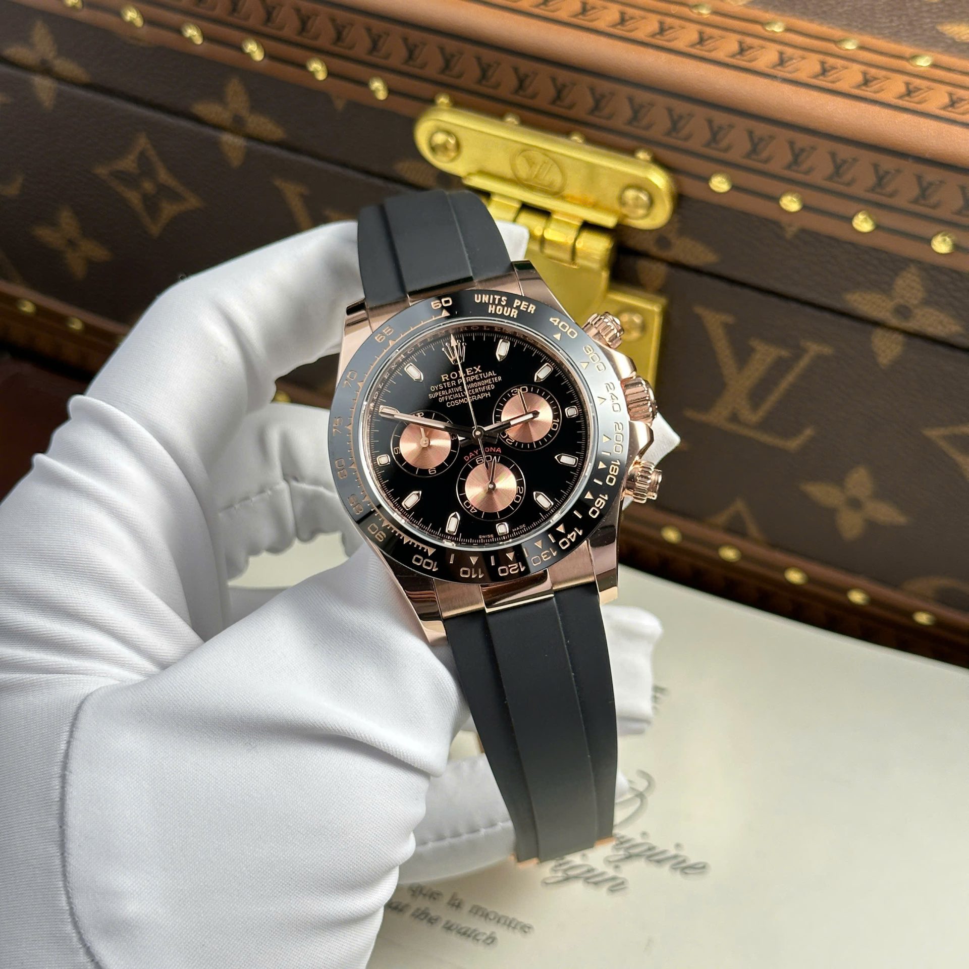 Rolex Daytona 116515LN RG Plated Black Dial 40mm Oysterflex Super Clone