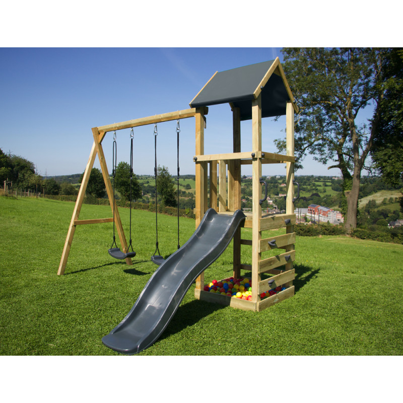 Portique en bois Lina anthracite