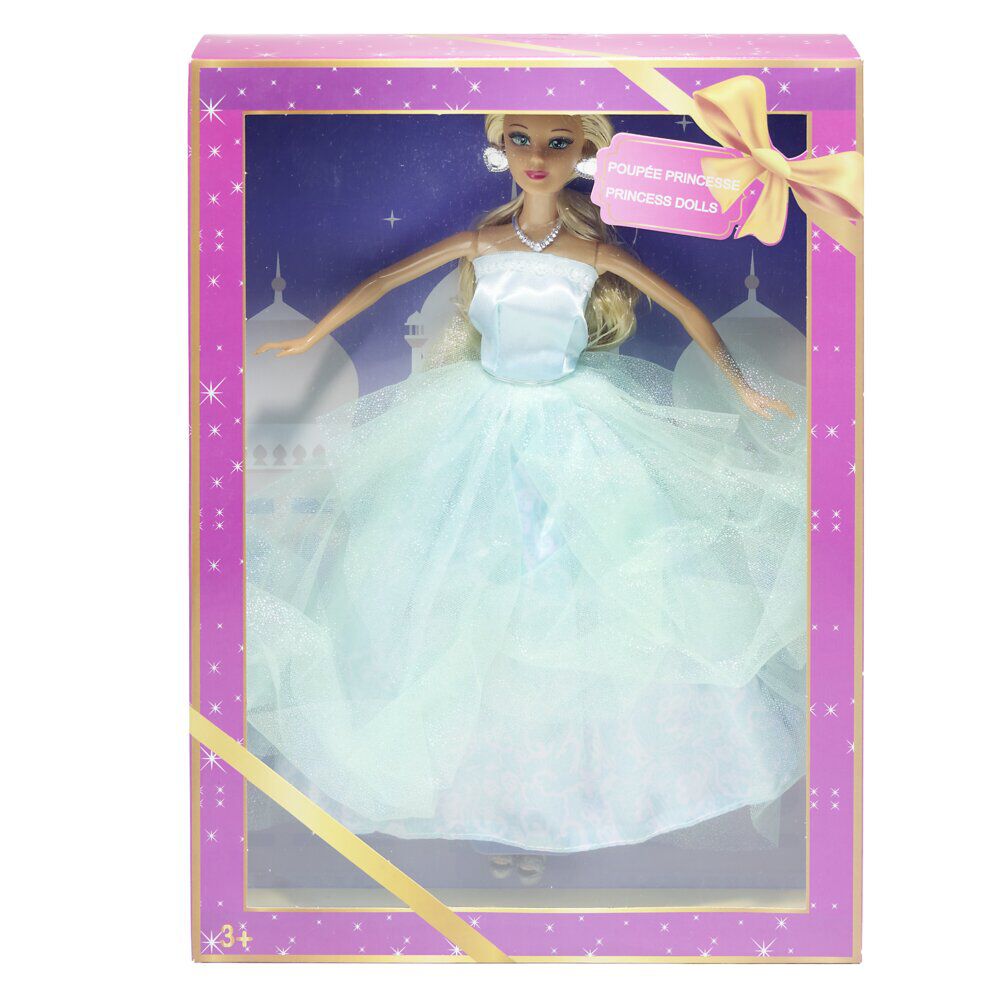 Poupée mannequin avec robe de princesse 20x4xH29cm (3 modèles)