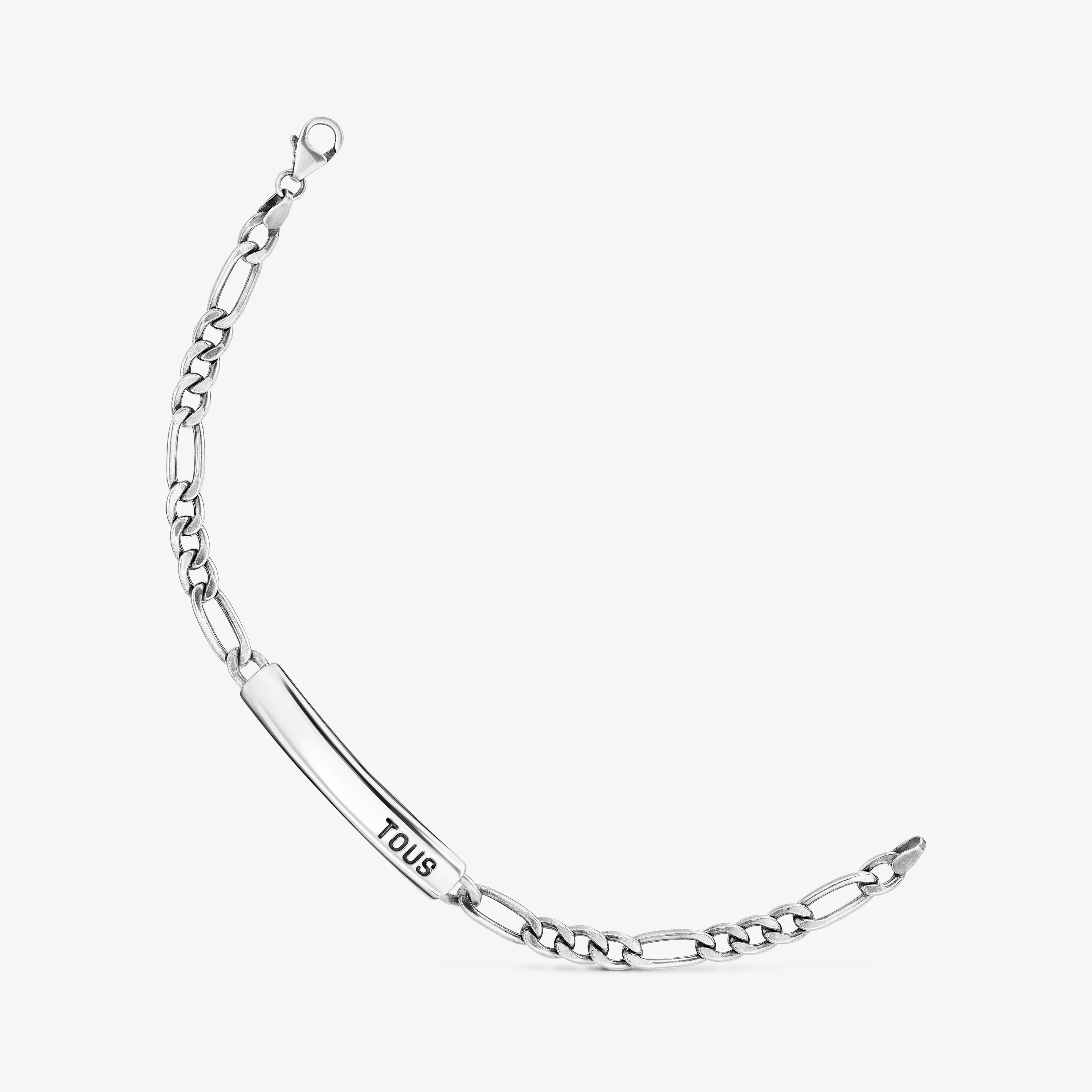 Pulsera cadena barbada de plata envejecida TOUS Man