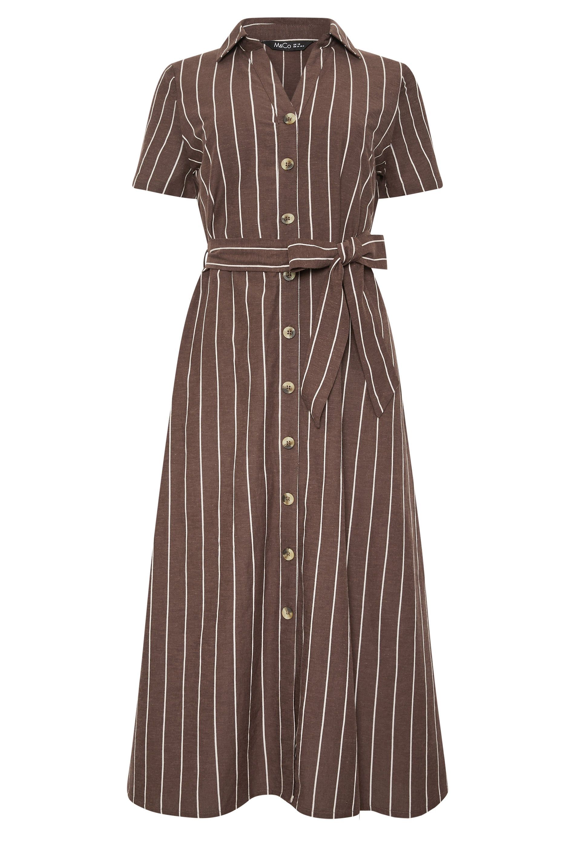 M&Co Stripe Midi Shirt Dress