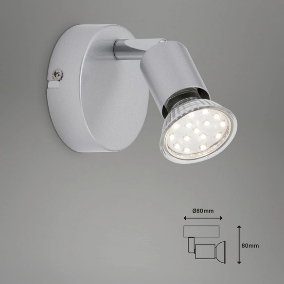 LED-Wandleuchte »Picco«, Ø: 8, Höhe: 8 cm, titanfarben