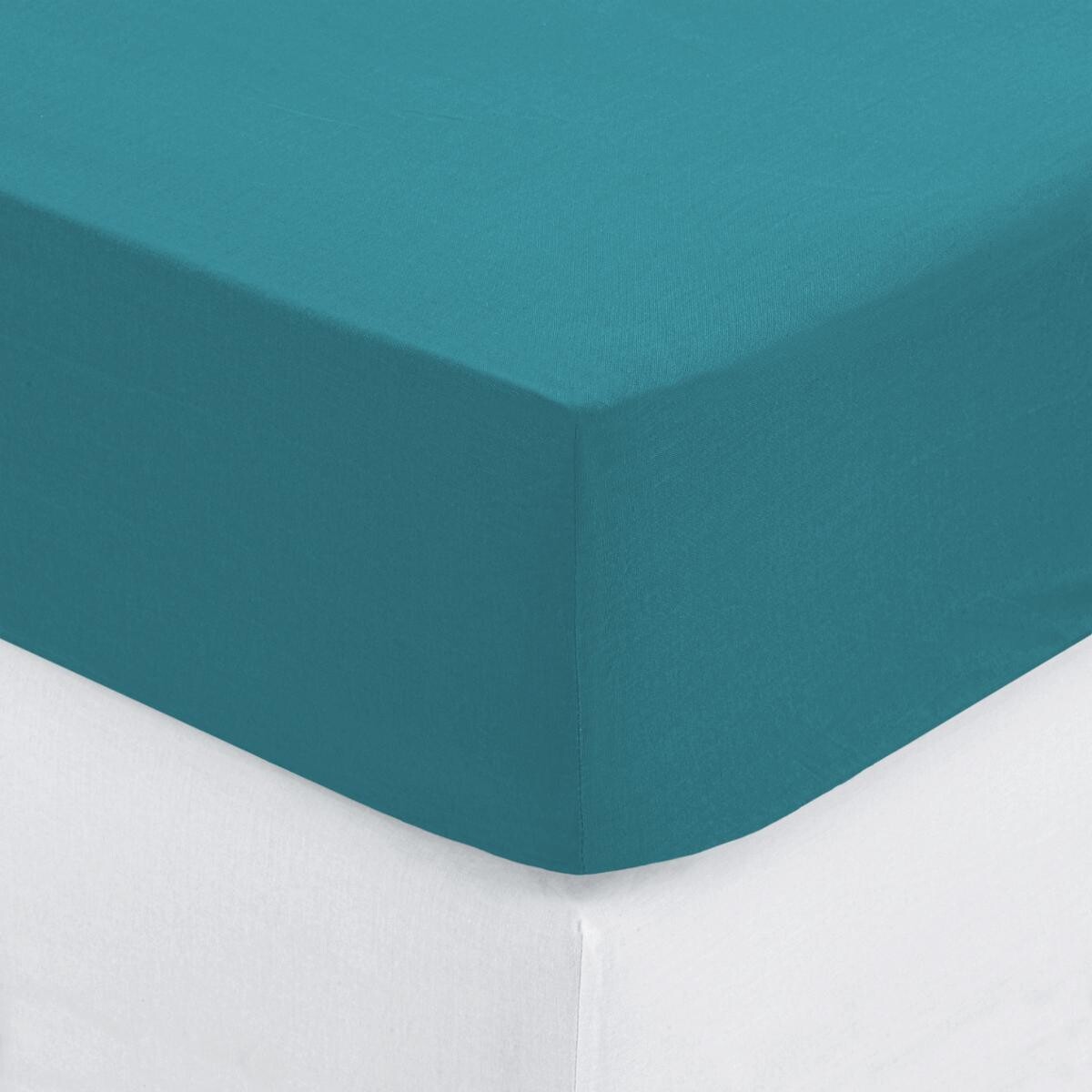 Fitted sheet, cotton Duck blue, 140x190 cm