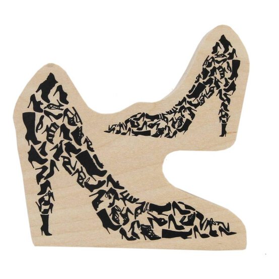 High Heel Shoe Wooden Stamp 8cm x 8cm