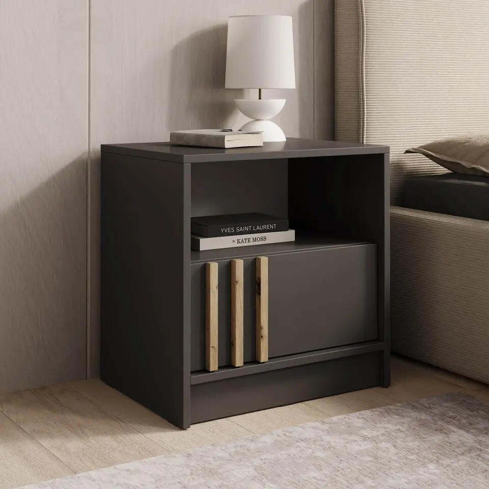 Meubella - Nachtkastje Nauru - Antraciet