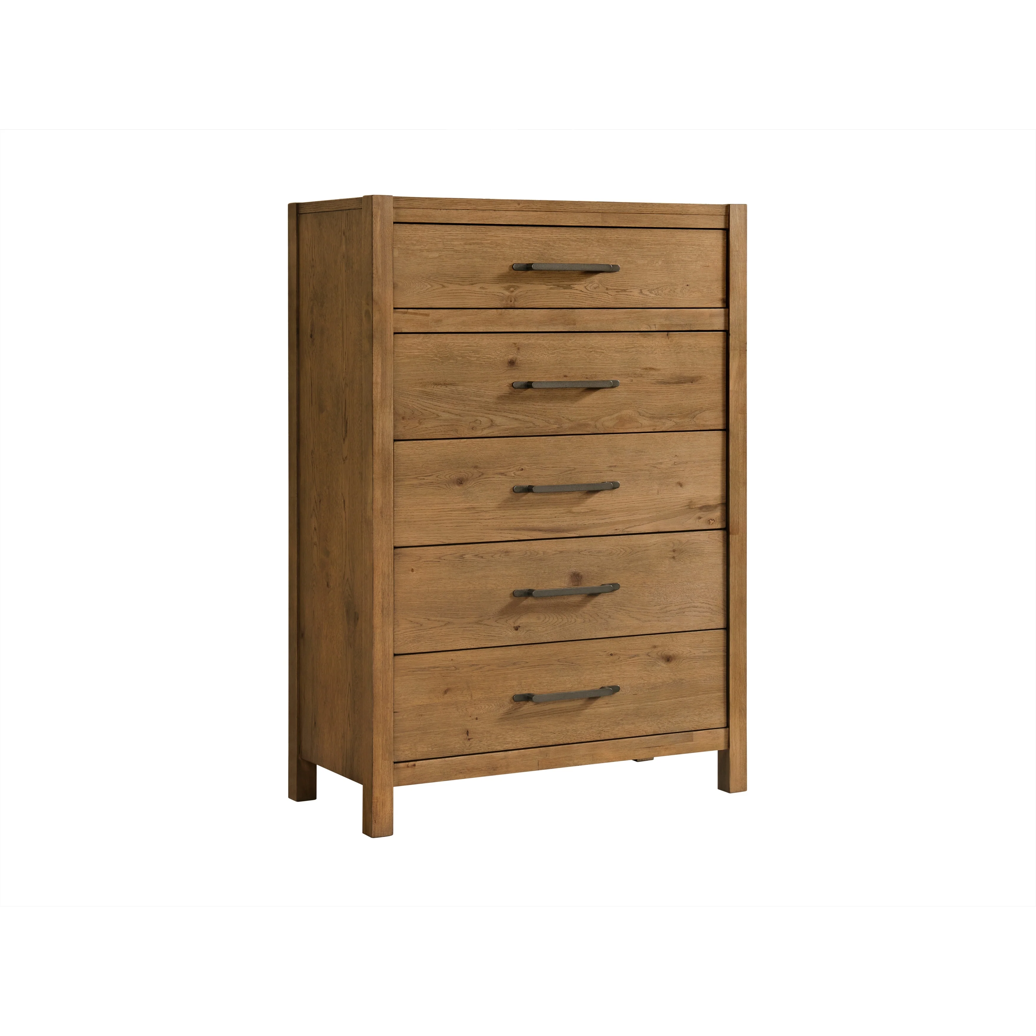 BoHo Modern 38 Wide 5-Drawer Prairie Oak Chest