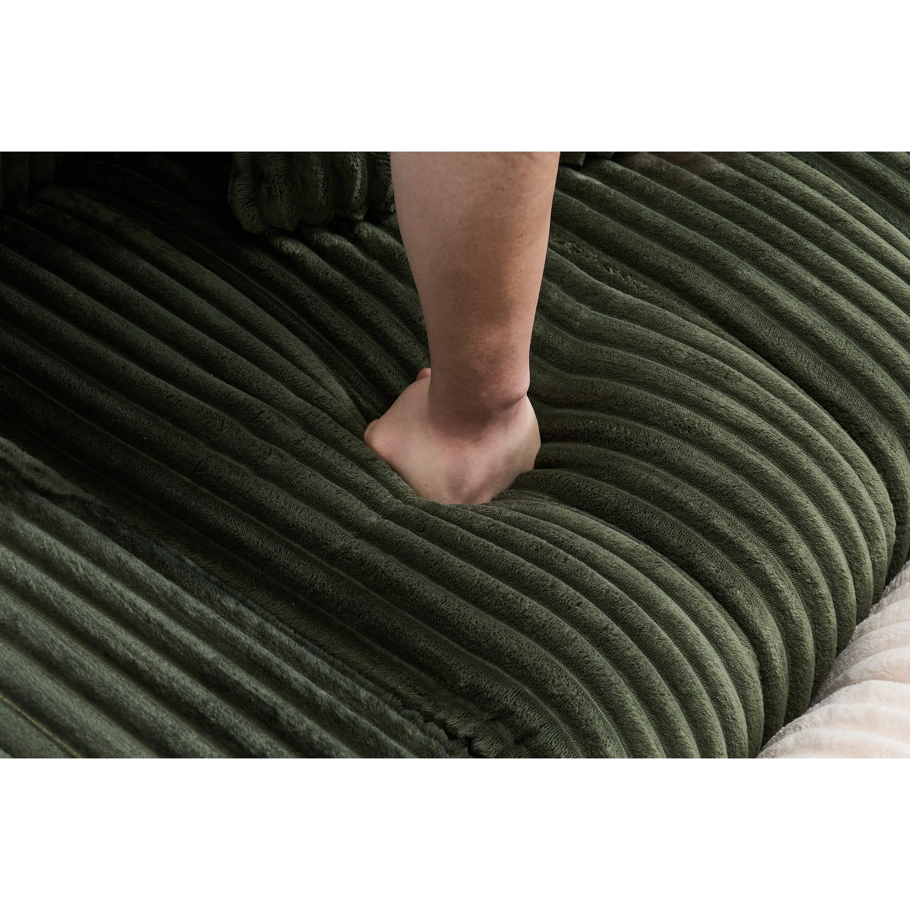 114 Corduroy Three-Seater Sofa - Sturdy Wooden Frame, Comfortable & Durable