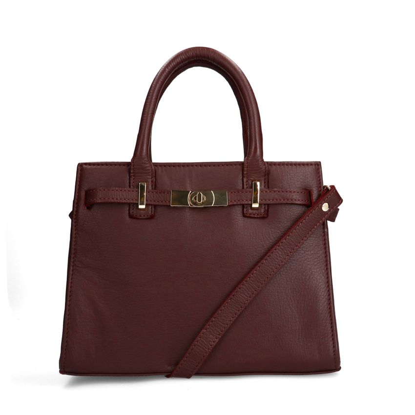 Manfield Burgundy leren handtas