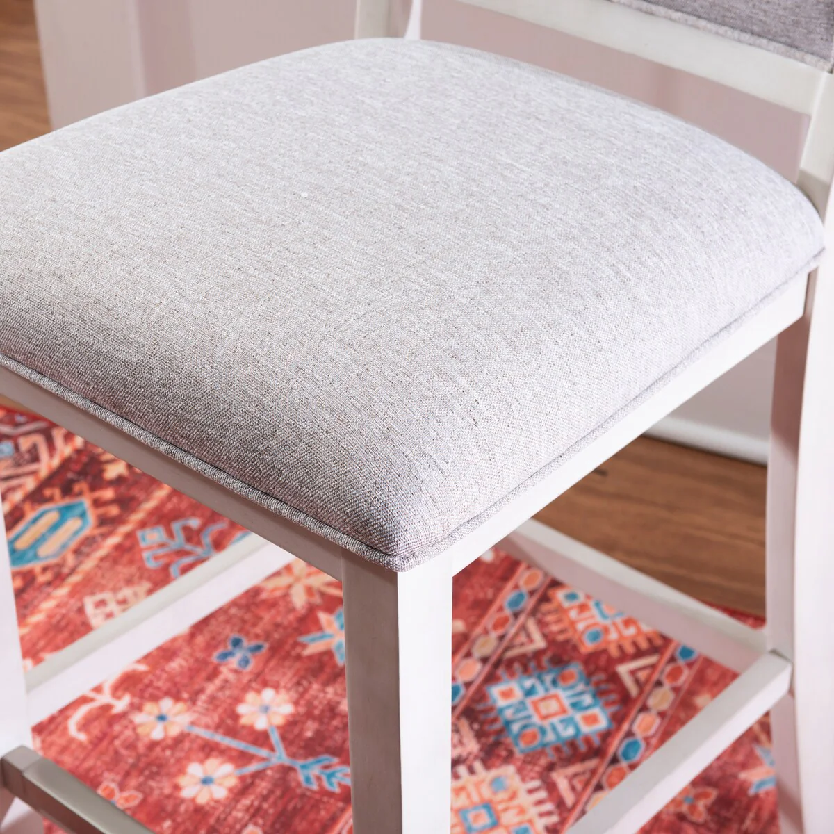 Mckee White Upholstered 25-Inch Counter Stool (Set of 2)