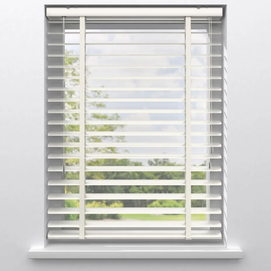 Kwantum Aluminium Jaloezieën | Houten Jaloezieën | Fenstr Aluminium Jaloezie Carlin  50mm Offwhite