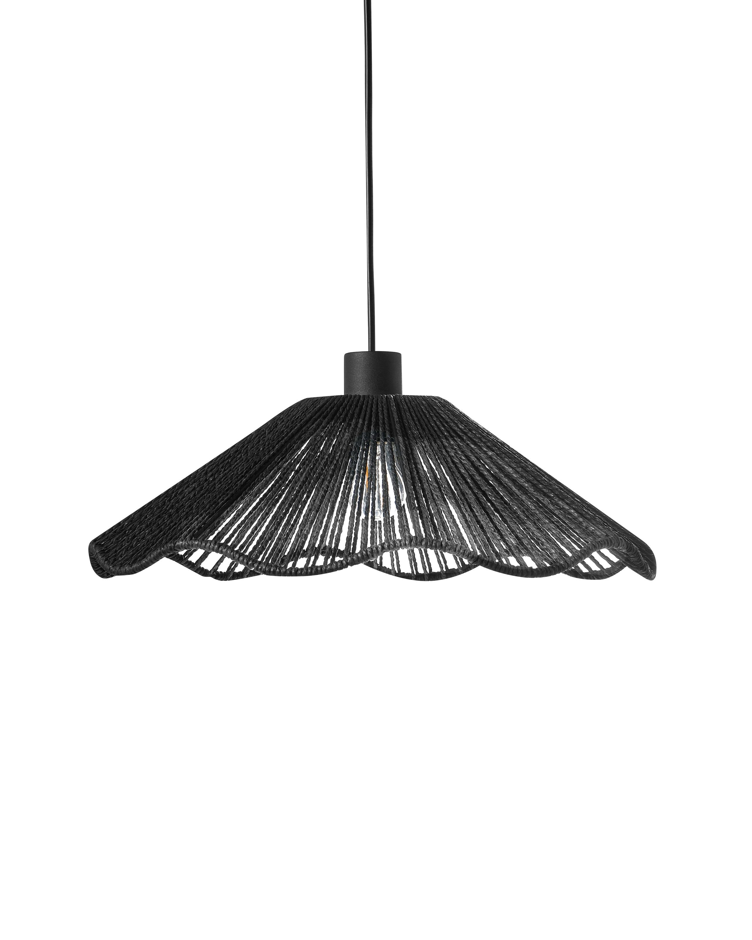 Lampa wisząca ręcznie wykonany papierowy klosz czarny