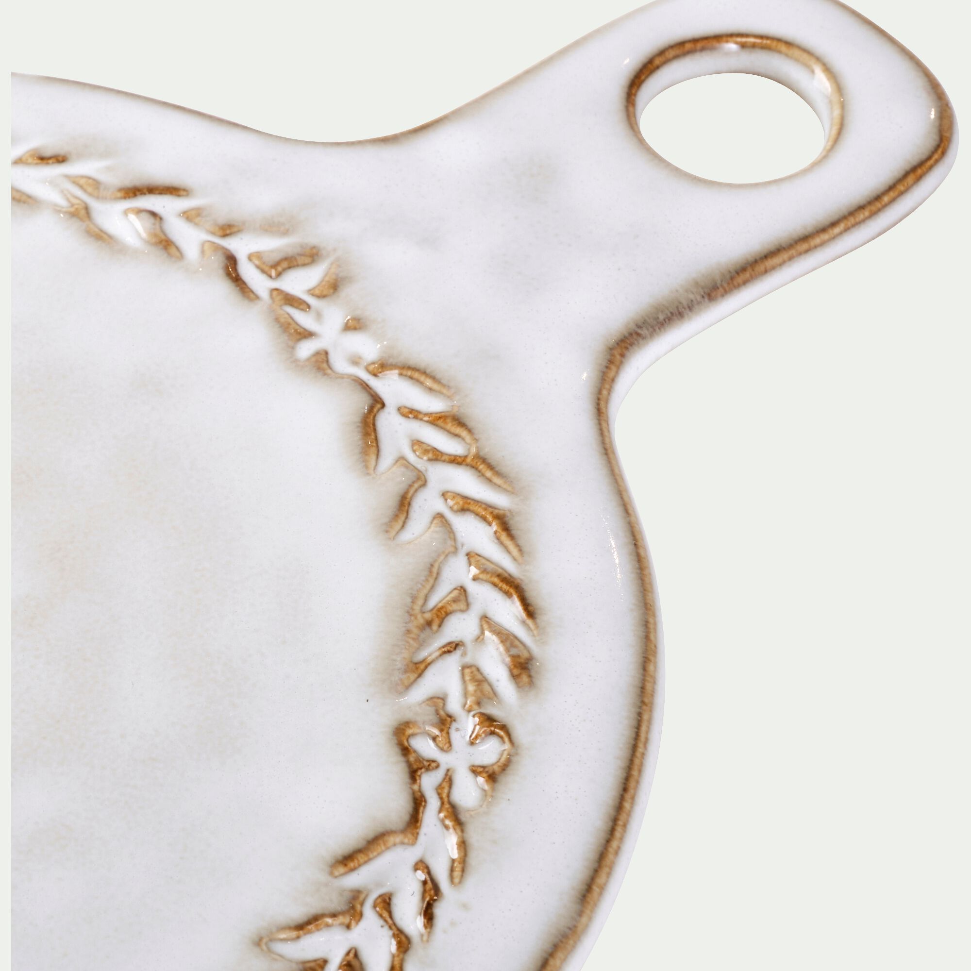 ALBA - Dessous de plat motif végétal en grès D20cm - beige alpilles