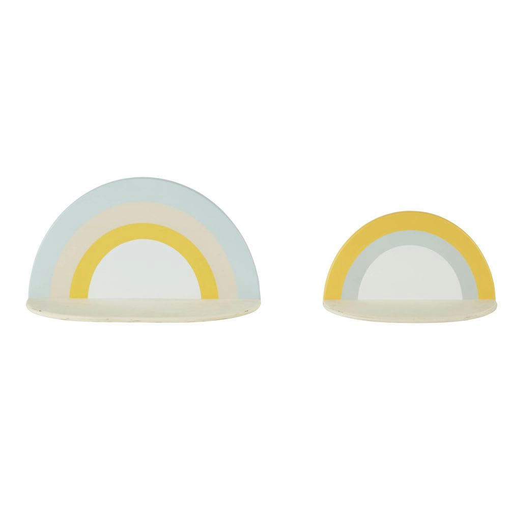 BRISBANE - Etagères arcs-en-ciel beiges, bleus, jaunes et blancs (x2)