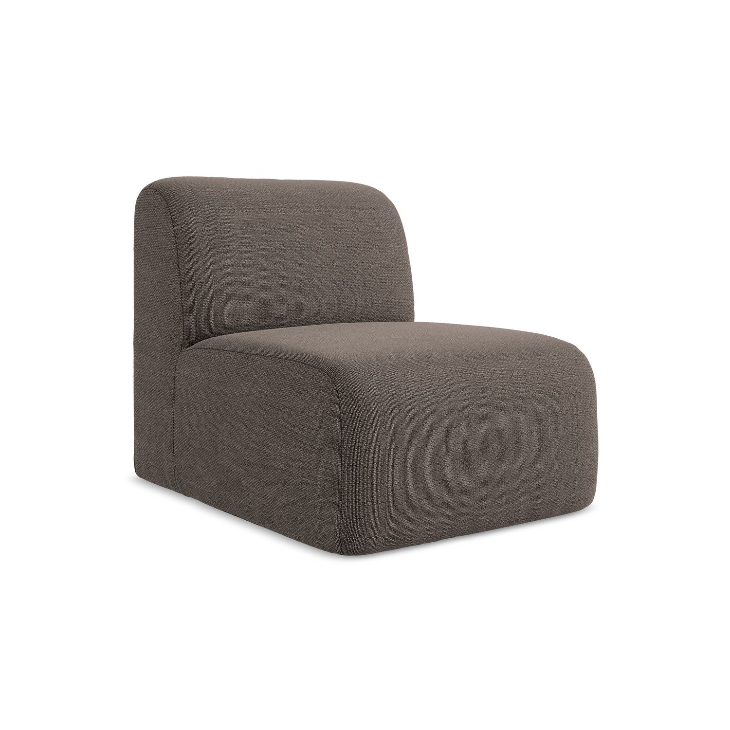 LaMiaSofa Bankmodule midden Cervo - bouclé - chocolade - 70x94x75
