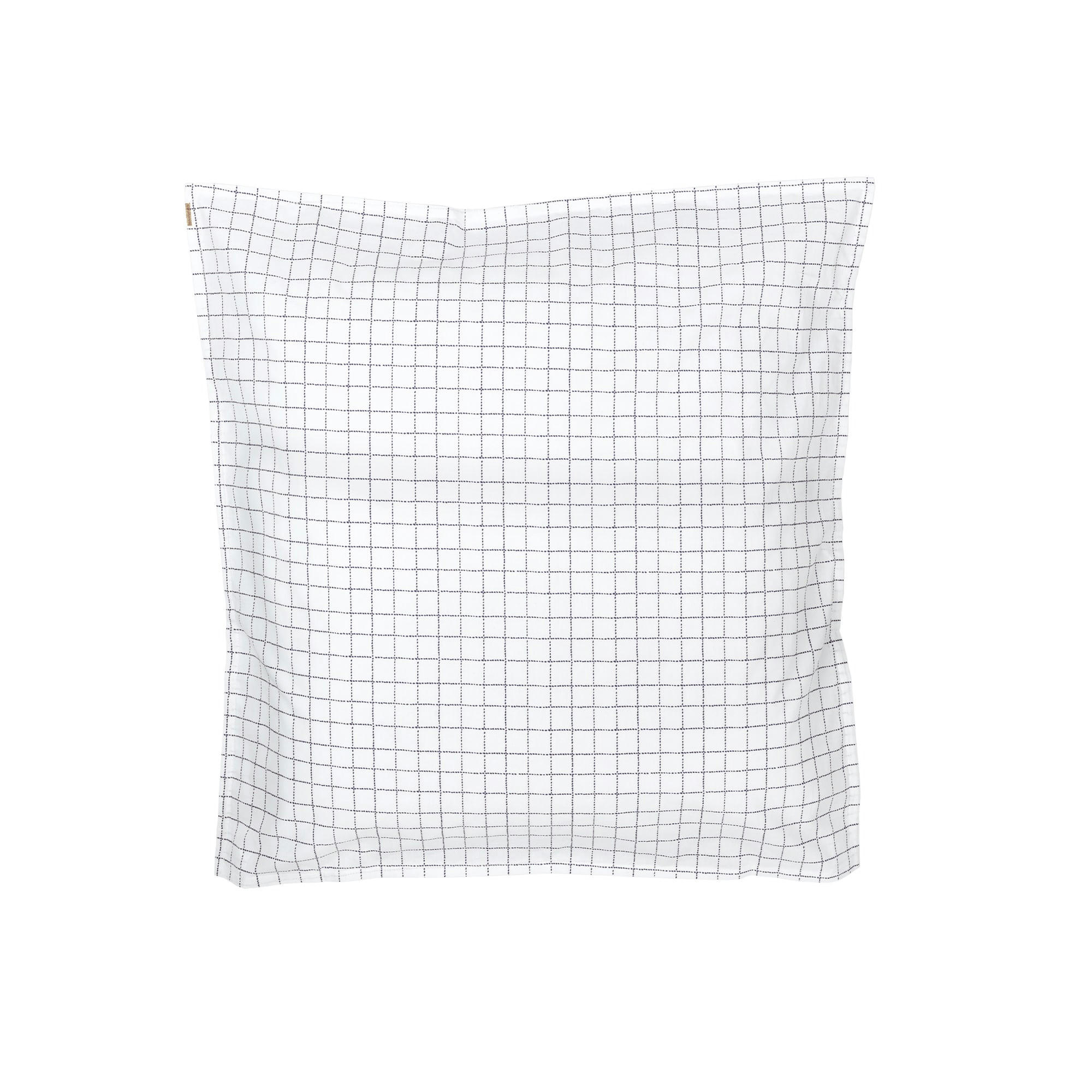- Taie d'oreiller en percale de coton bio à carreaux 65x65 cm