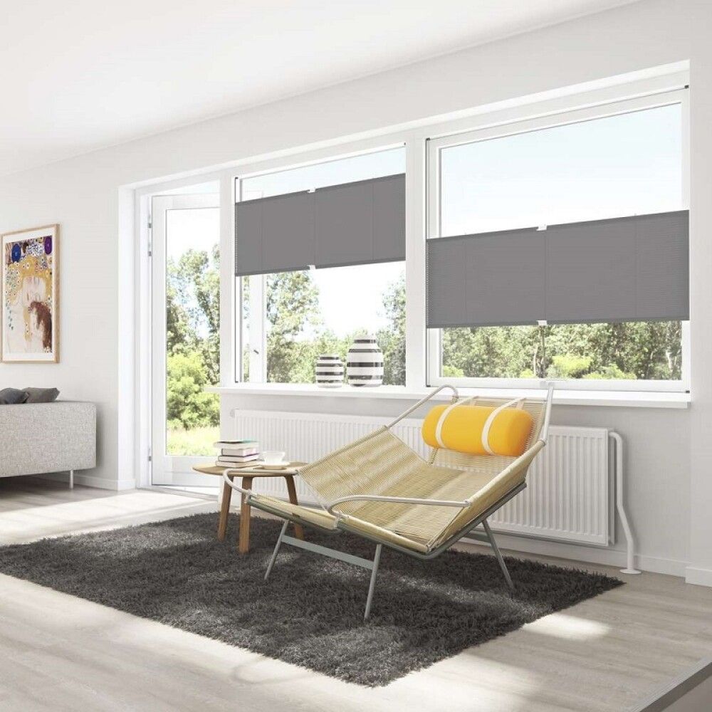 PLISSÉ DEBEL FLEX 130X130CM GRÅ