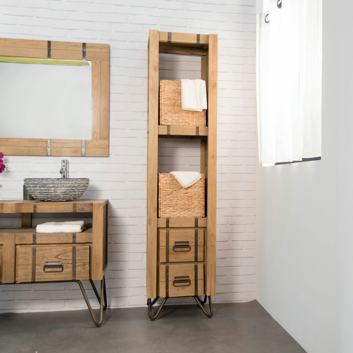 - Colonne de salle de bain en Mindi H190cm