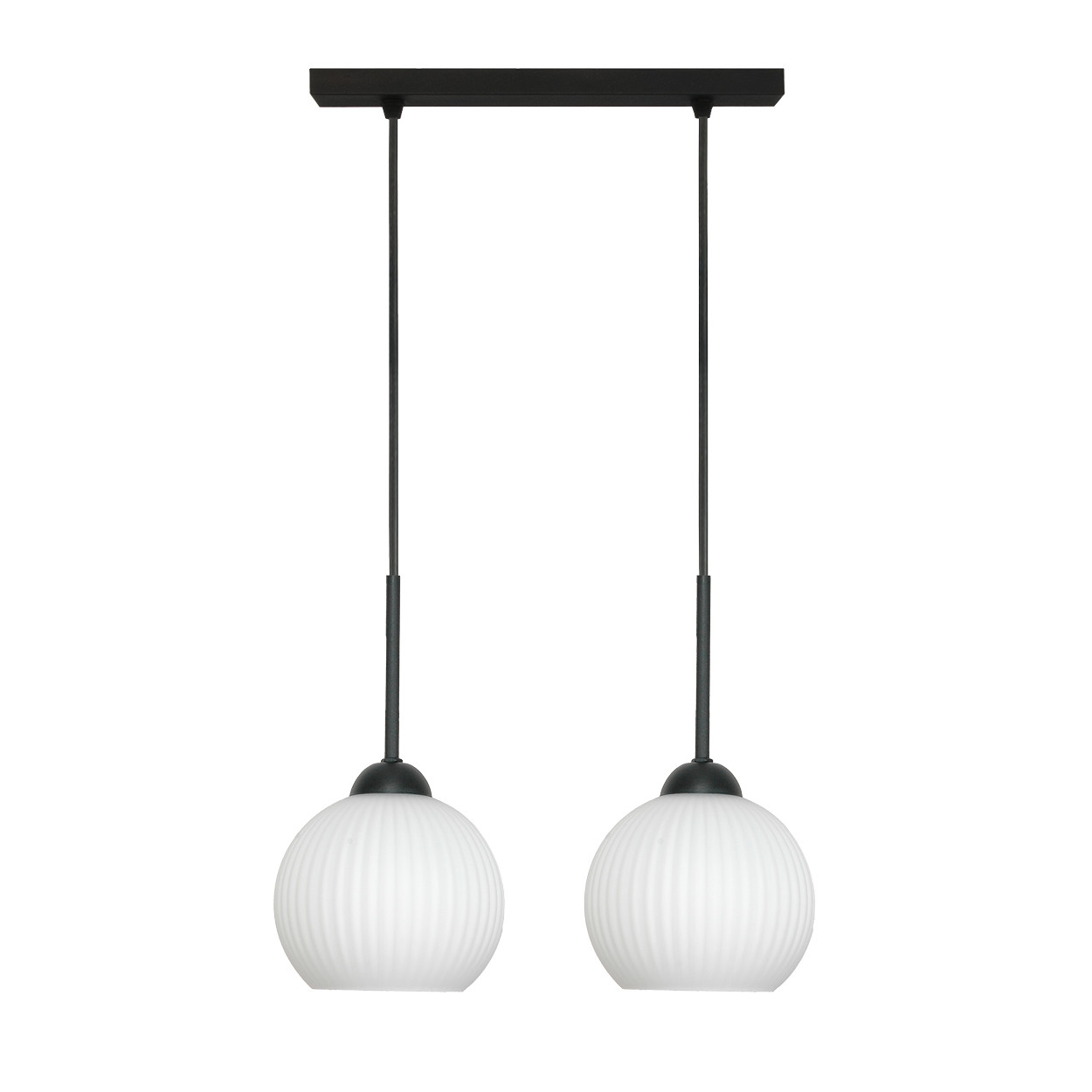 Lampa wisząca nad stół EDYLIT białe kule czarna listwa 2xE27 FIONA 14-988