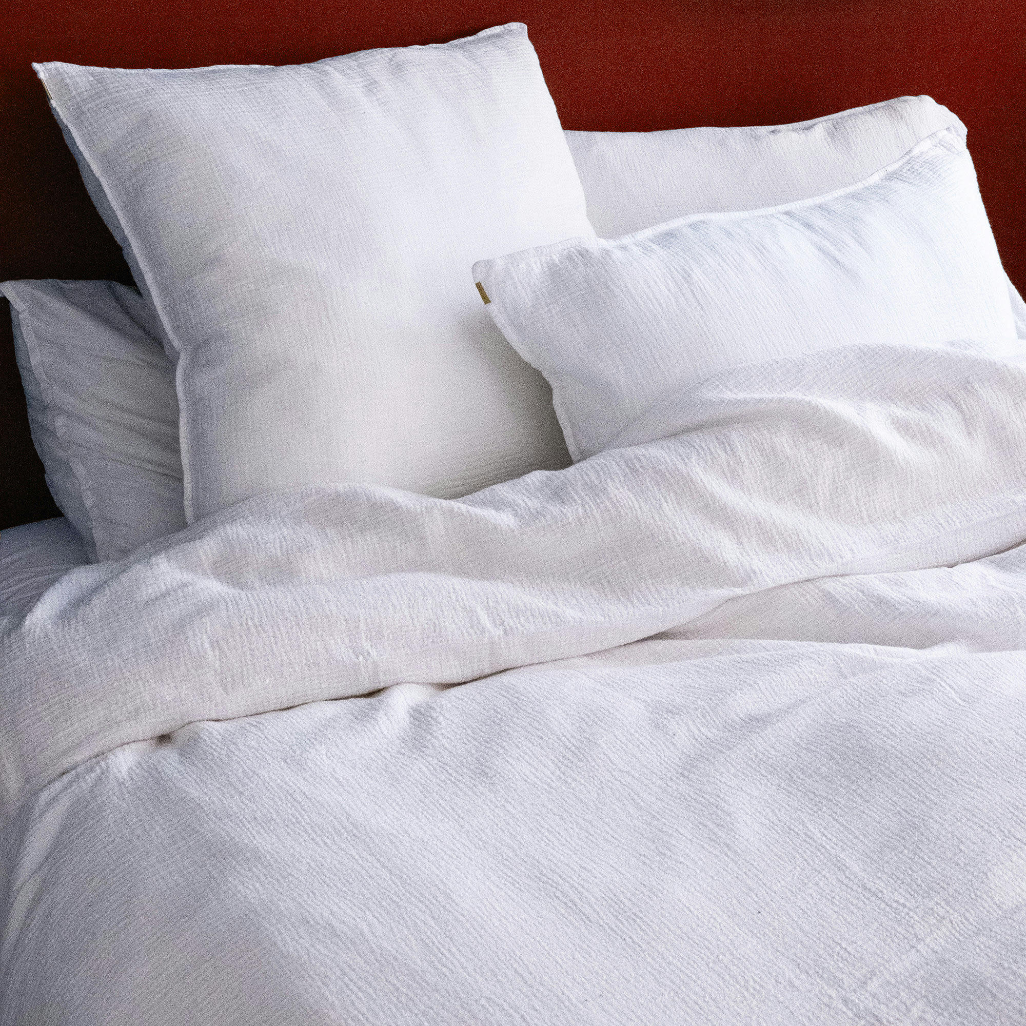 - Housse de couette en double gaze de coton blanc immaculé 220x240 cm