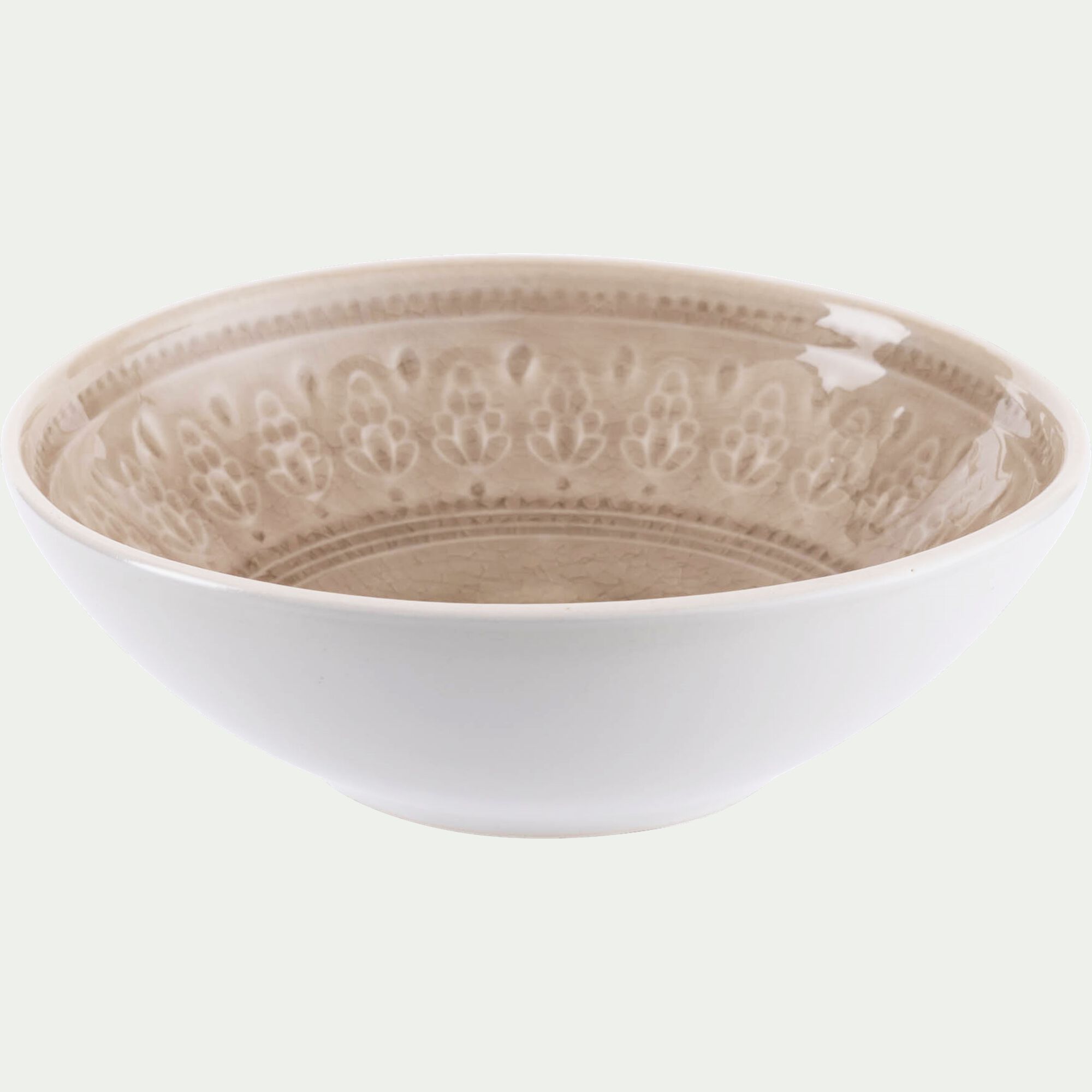 DOTS - Coupelle à motifs en grès D17,2cm - beige alpilles