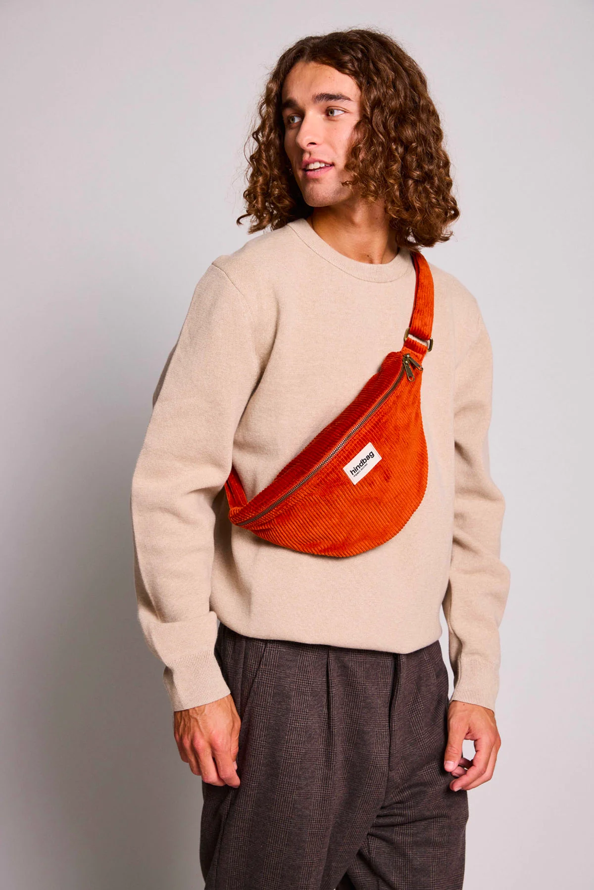 Sac banane L Sasha Velours Brique