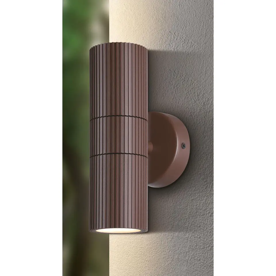 EGLO Tomelloso Wandlamp Buiten - GU10 - 20 cm - Donker Bruin