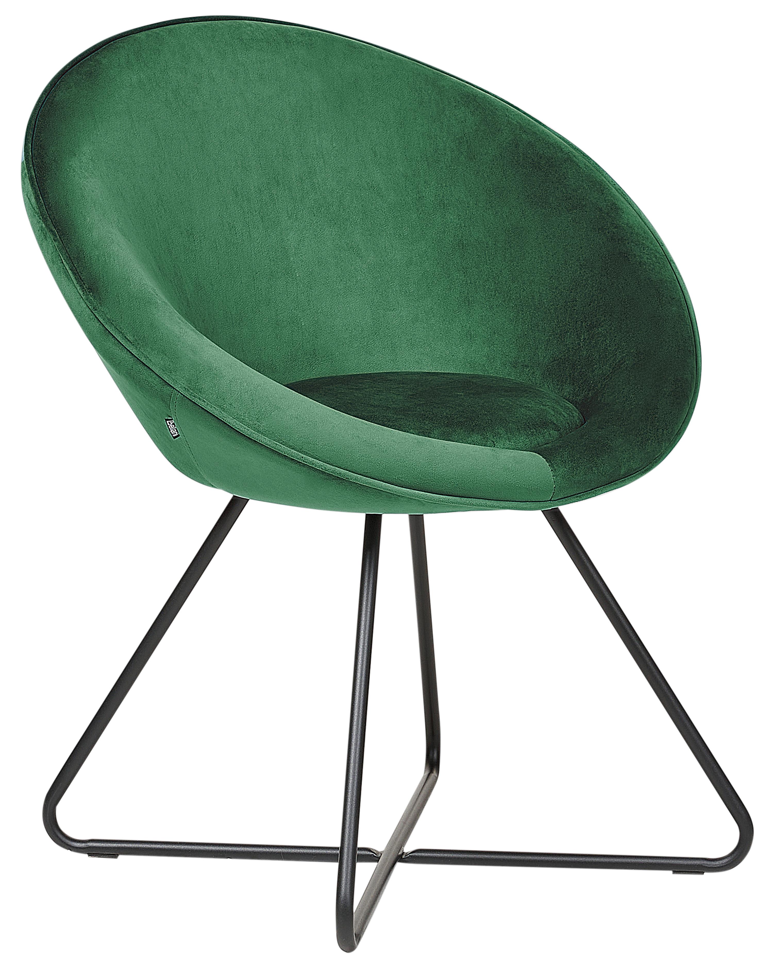 Dining Chair FLOBY II Velvet Emerald Green
