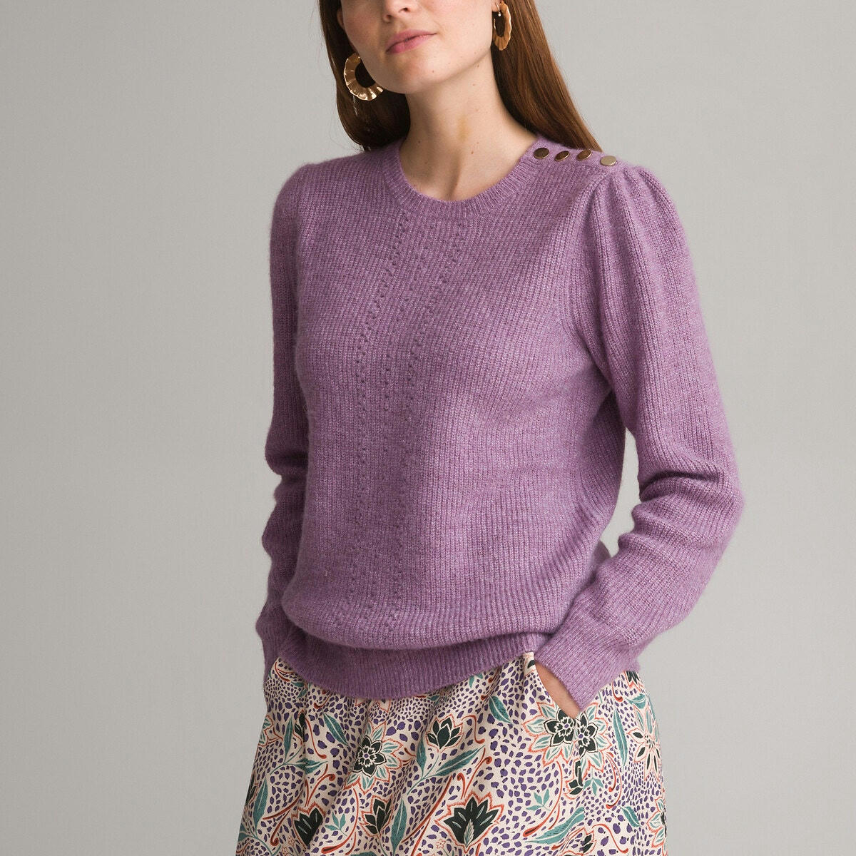 Pull col rond en grosse maille
