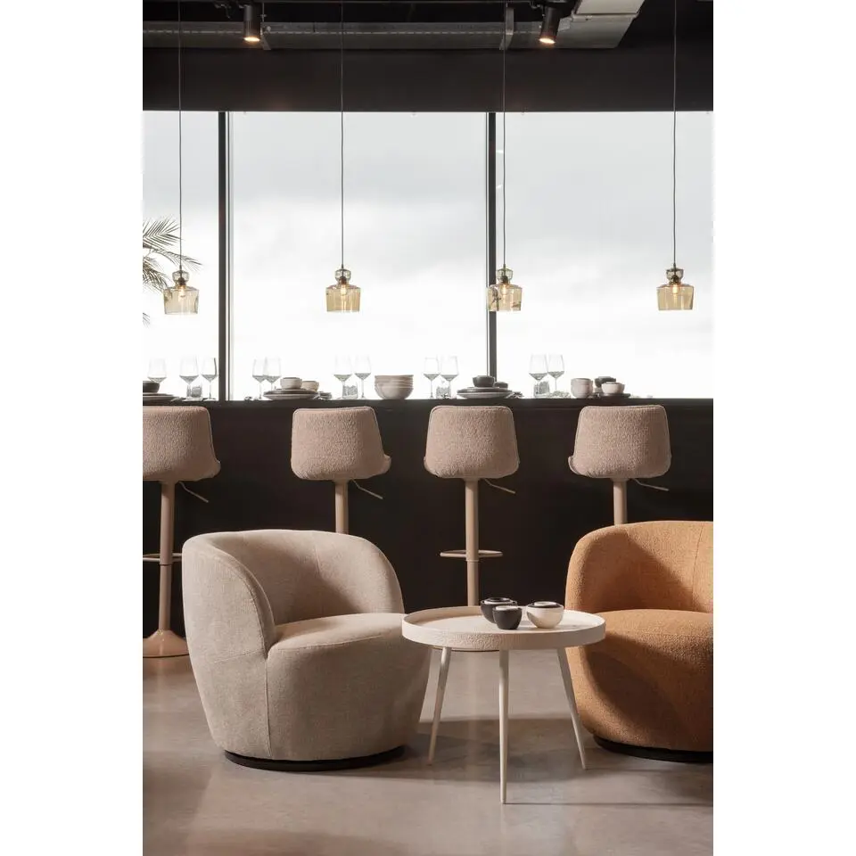 WOOOD Serra Draaifauteuil - Geweven Stof - Zand - 68x70x77