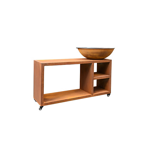 Brasero Piatto Tavolo Medium Corten Transportable 84- Quoco