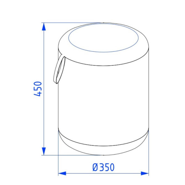 Pufa do toaletki MOSS 35 cm szara wodoodporna