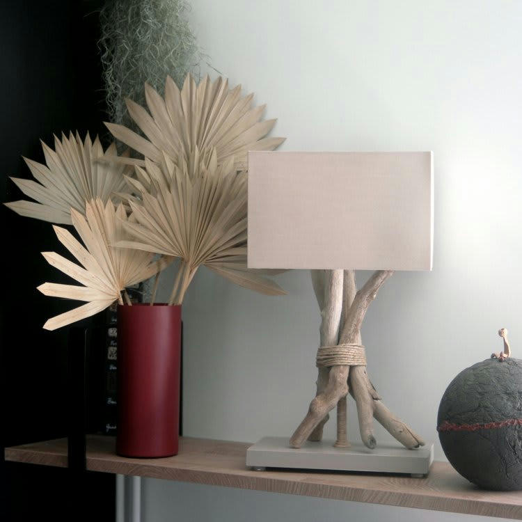 FAGOT - Lampe à poser en bois taupe
