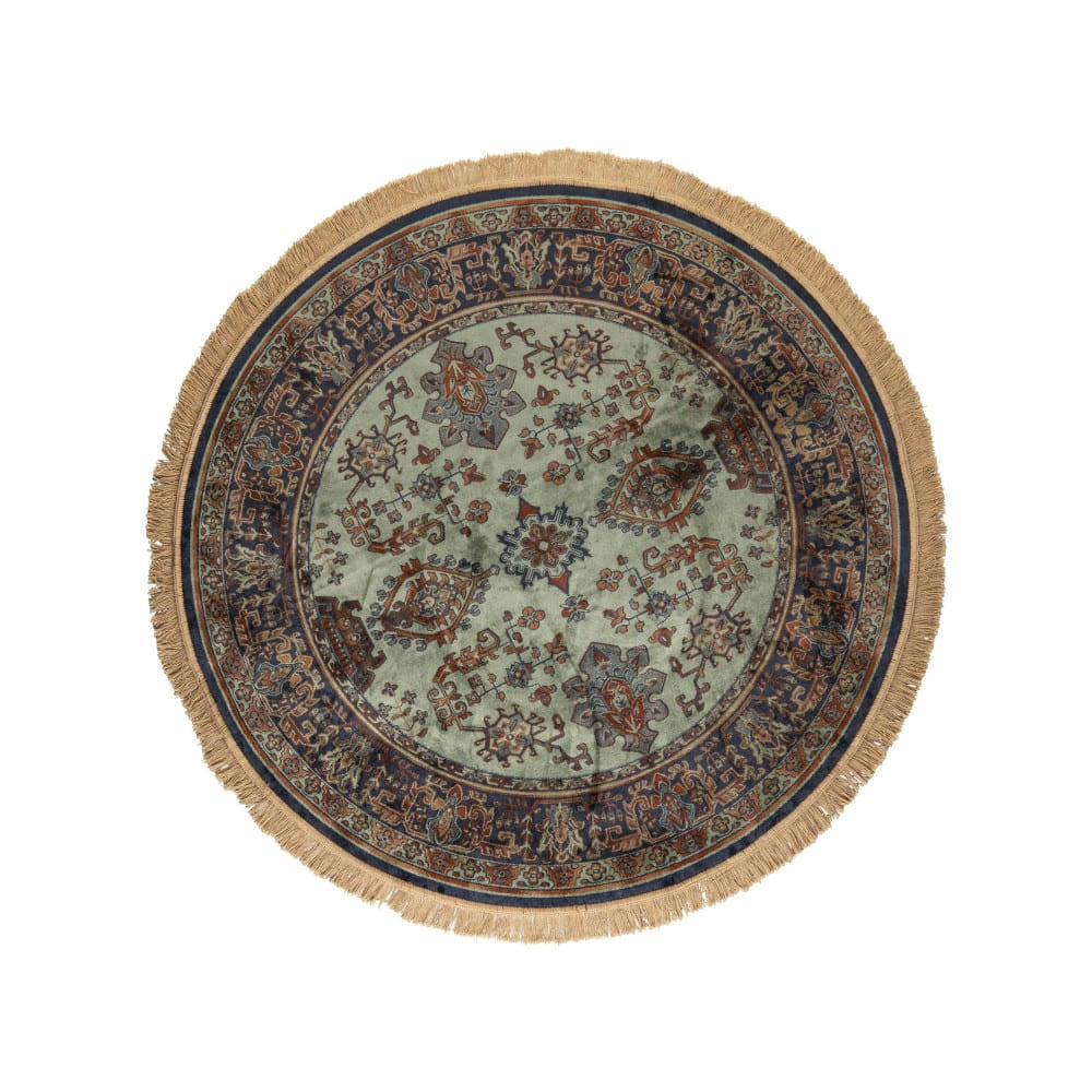 RAZ IV - Tapis persan à franges rouge D200 cm