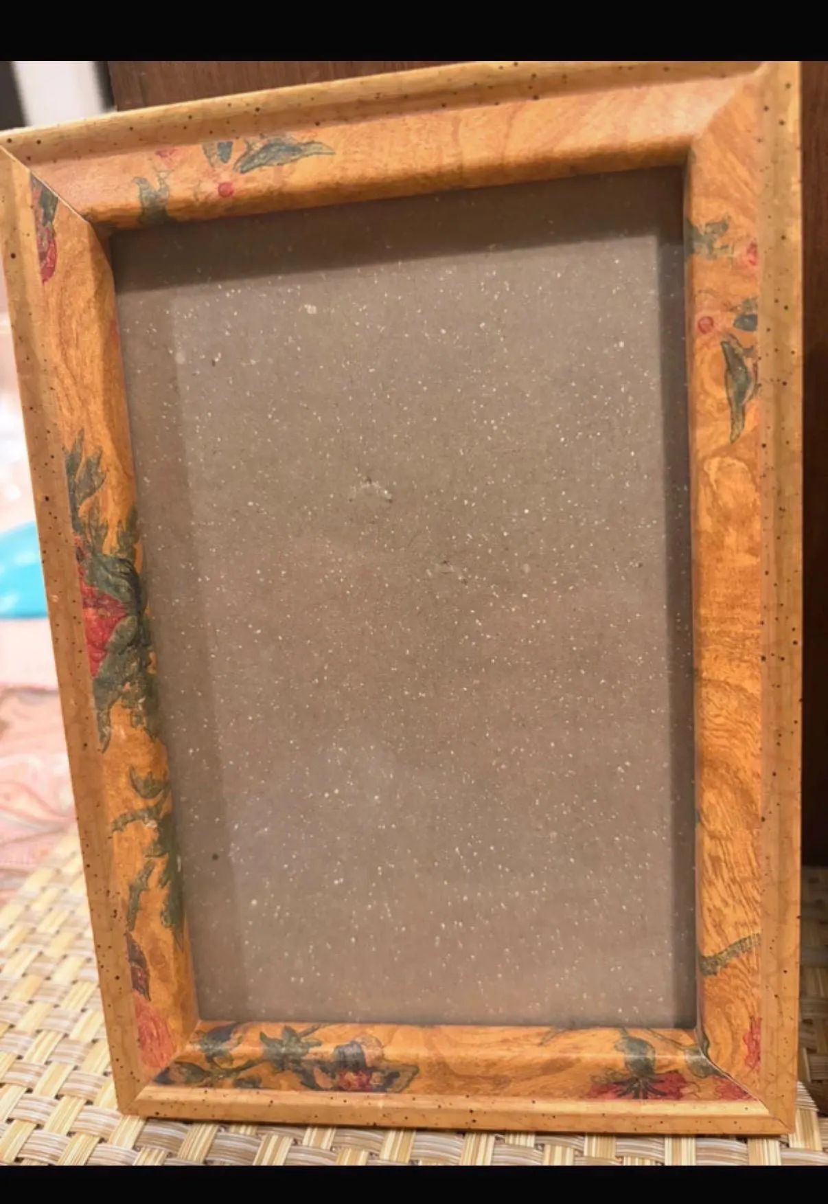 2 Vintage Floral Wooden Picture Frame Set 80s 90s Country Cottagecore Tabletop