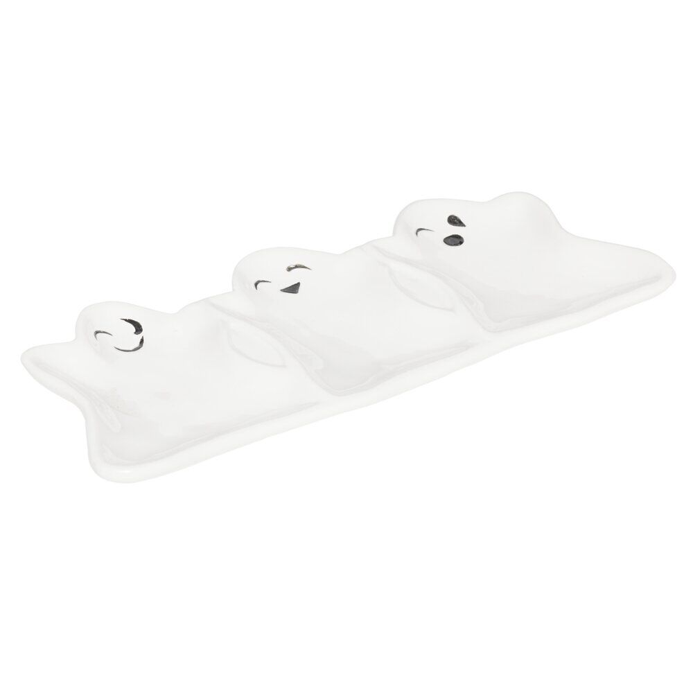 Coupelle Halloween forme fantôme dolomite blanc 10x23,5cm