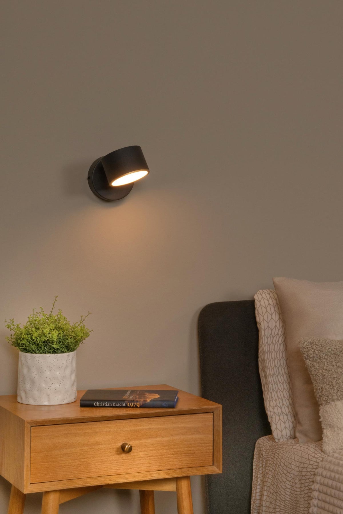 Lucide wandlamp GIAN - Geïntegreerde LED - Zwart