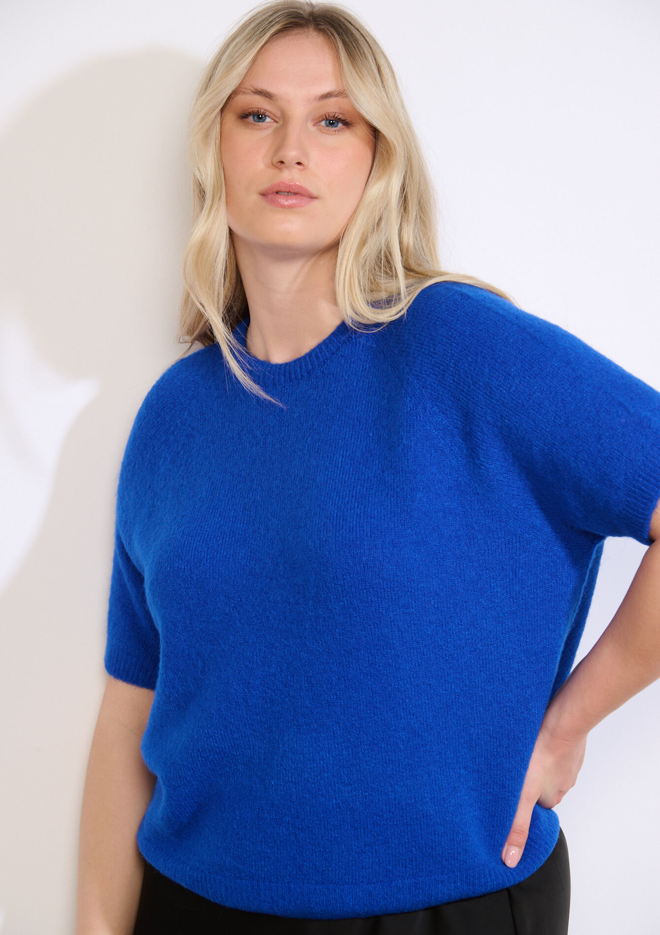 Gebreide trui met korte mouw