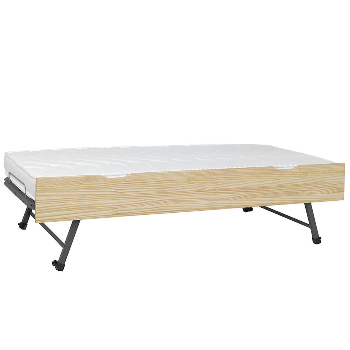 STRATA - Sommier gigogne avec façade 90x190 cm bois massif