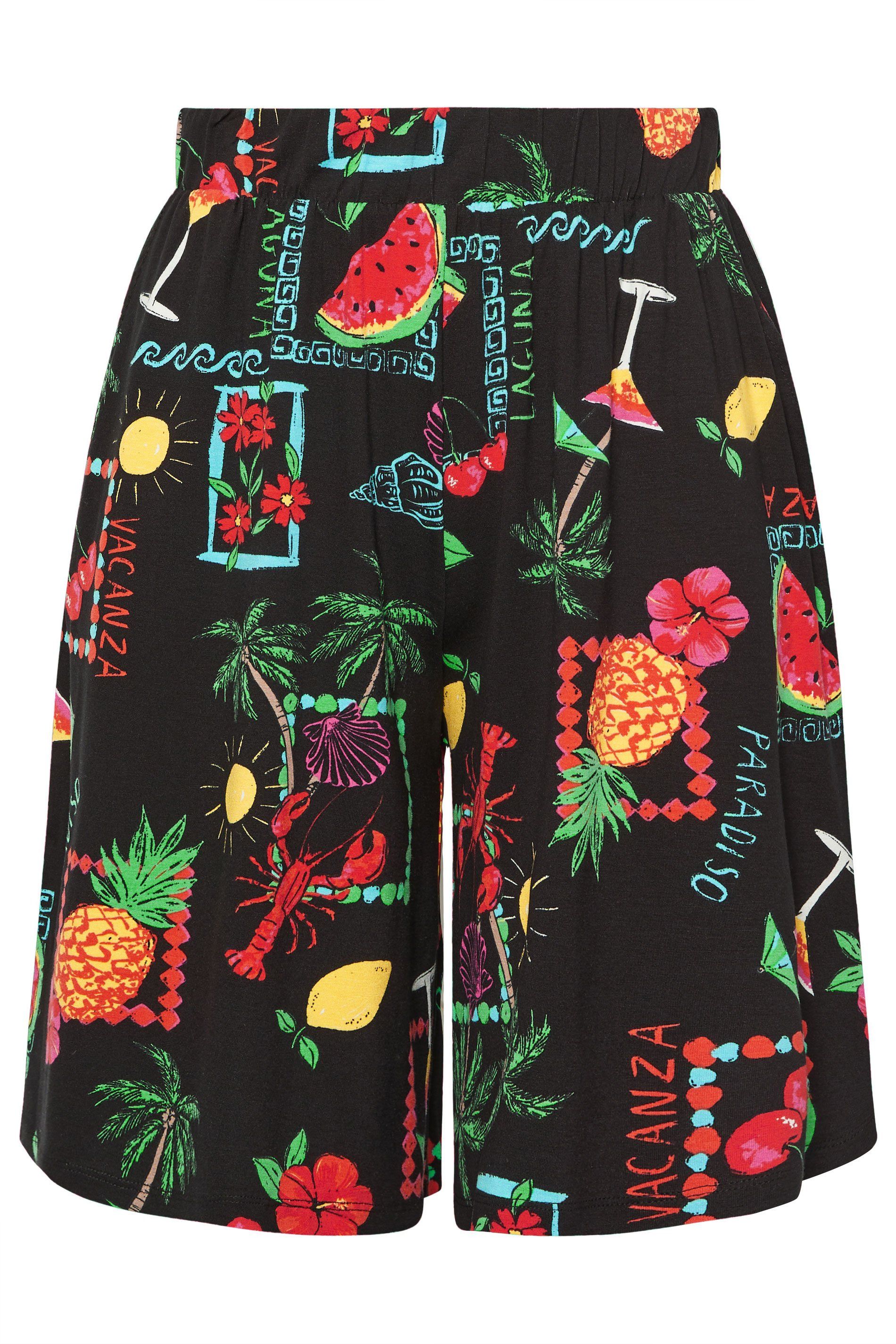 Yours Summer Postcard Print Shorts