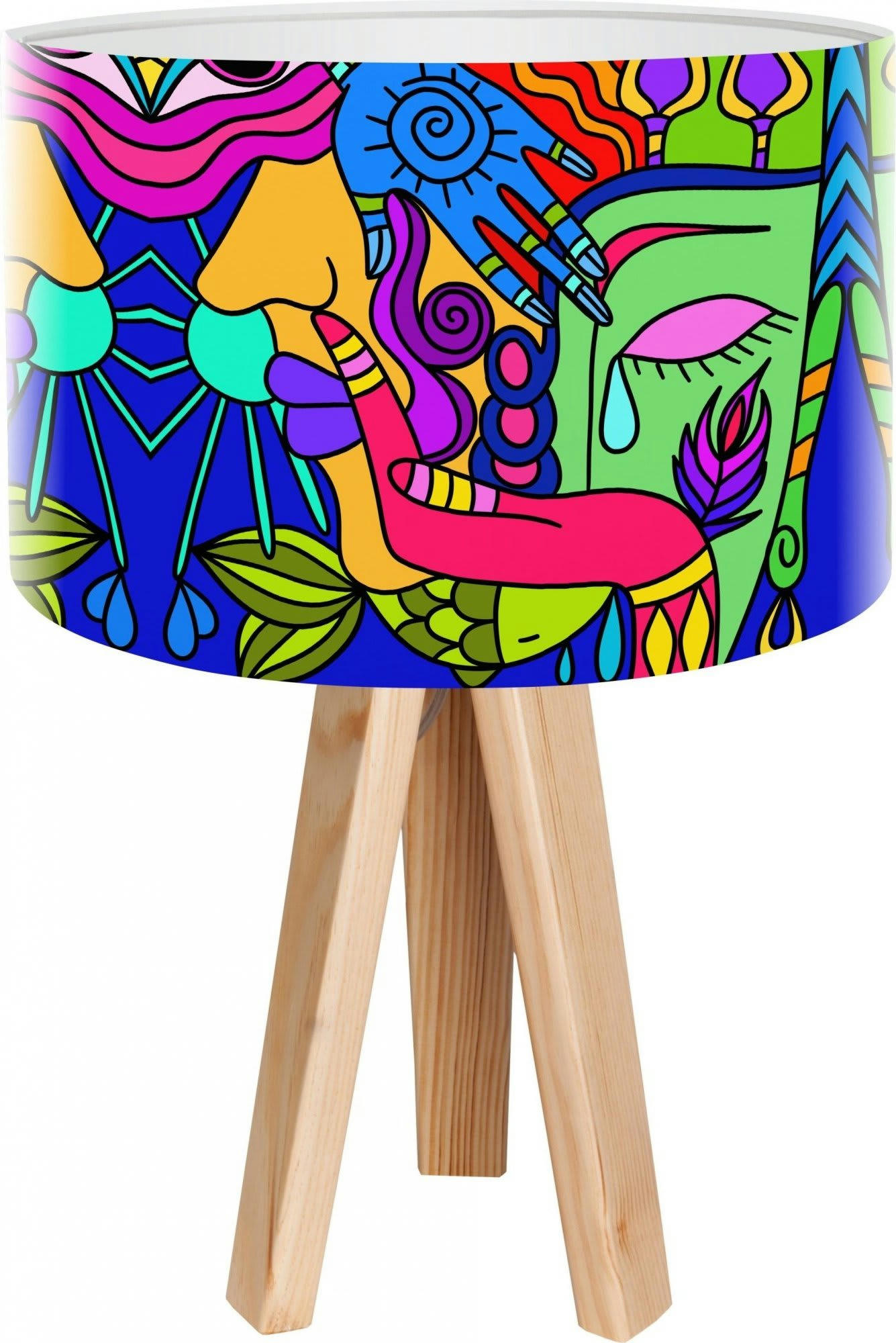 IMPRESIO - Lampe de chevet Bois Multicolore 30x30x45 cm