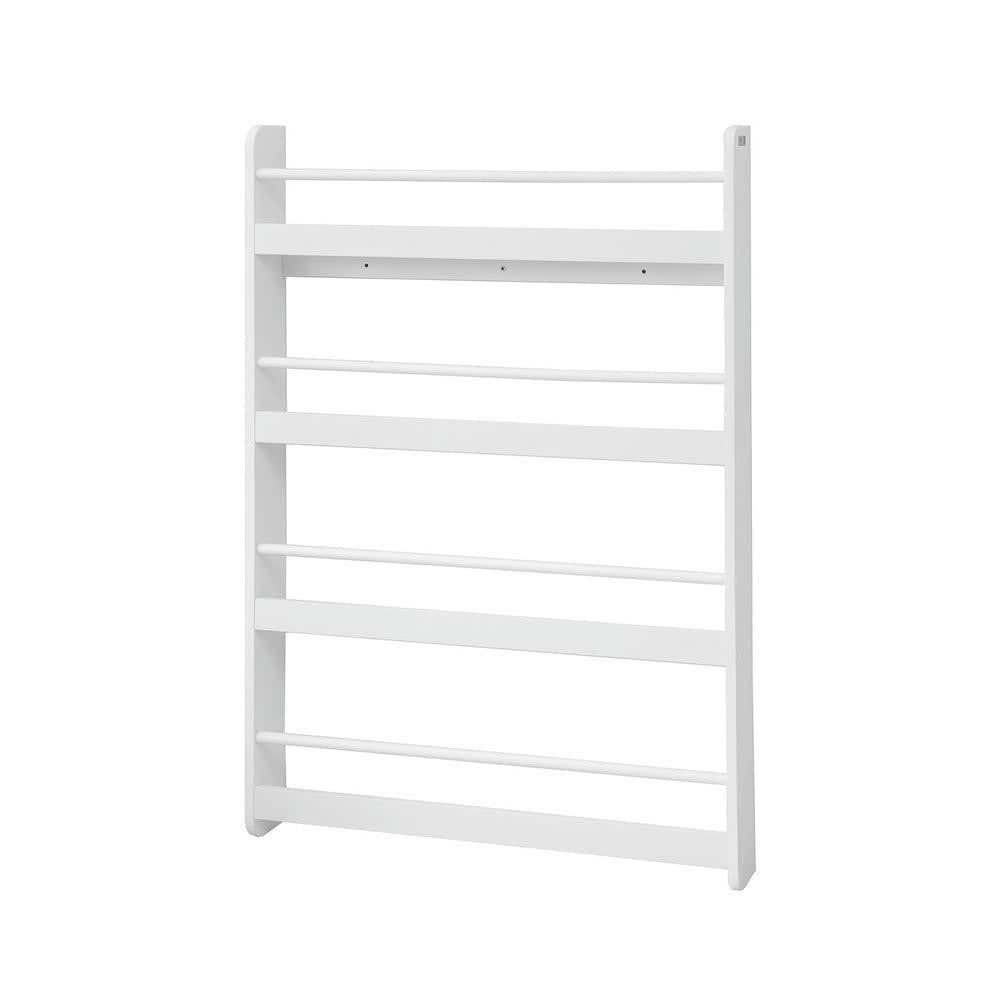 - Bibliothèque murale à livres effet bois blanc