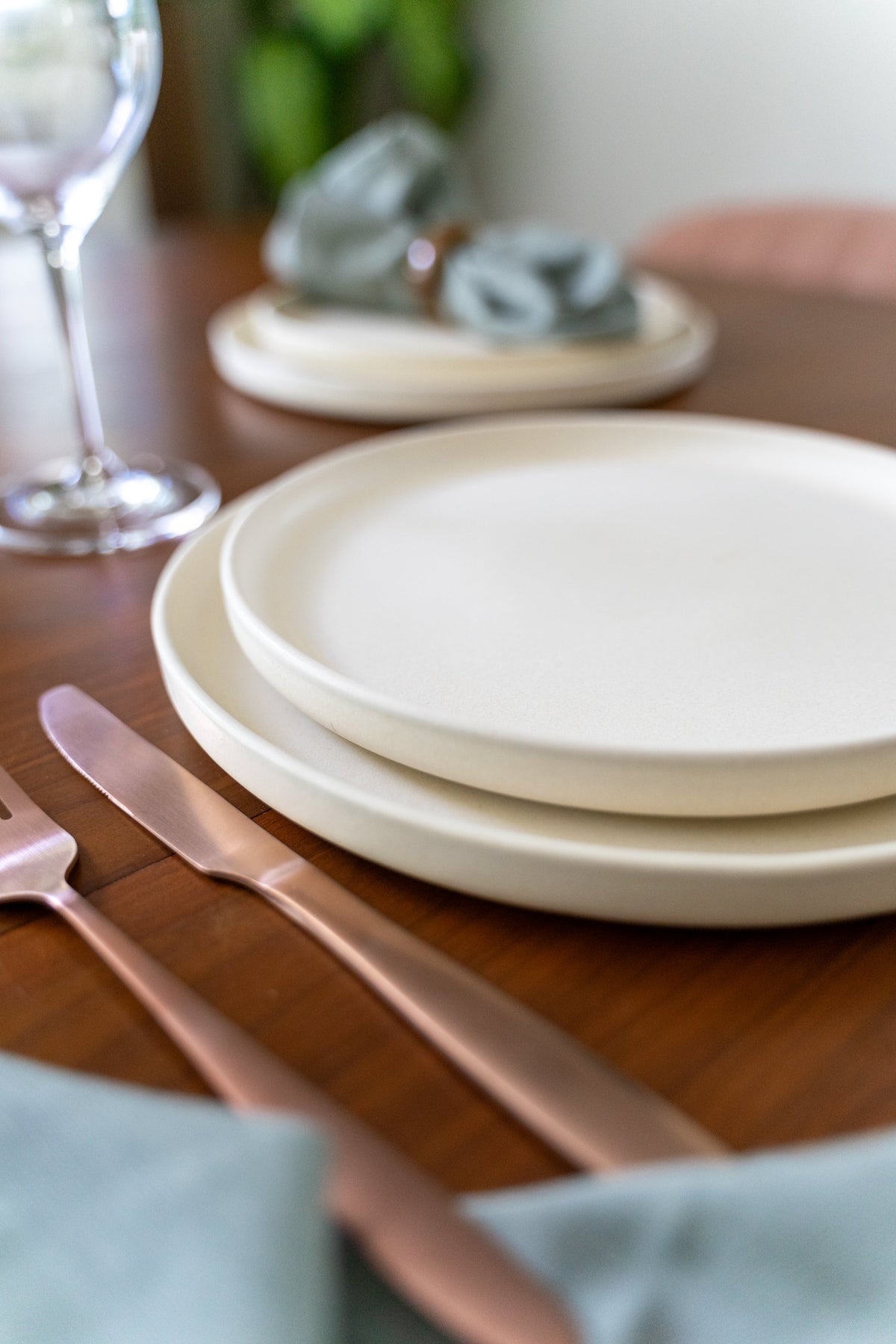 Mimo Homeware ontbijtbord Dreamy Ivory - 22,5 cm - set van 2