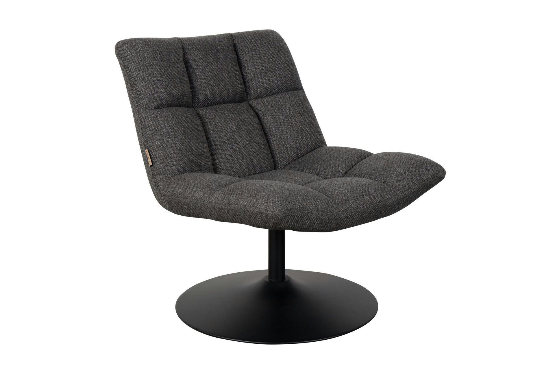 FESTON - Fauteuil lounge en tissu gris foncé