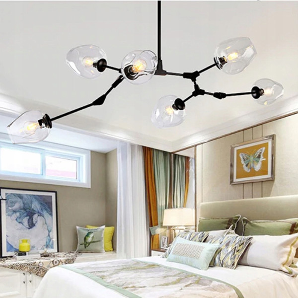 Lampa Sufitowa Nowoczesna Czarna 7-Ramienna App505-7C