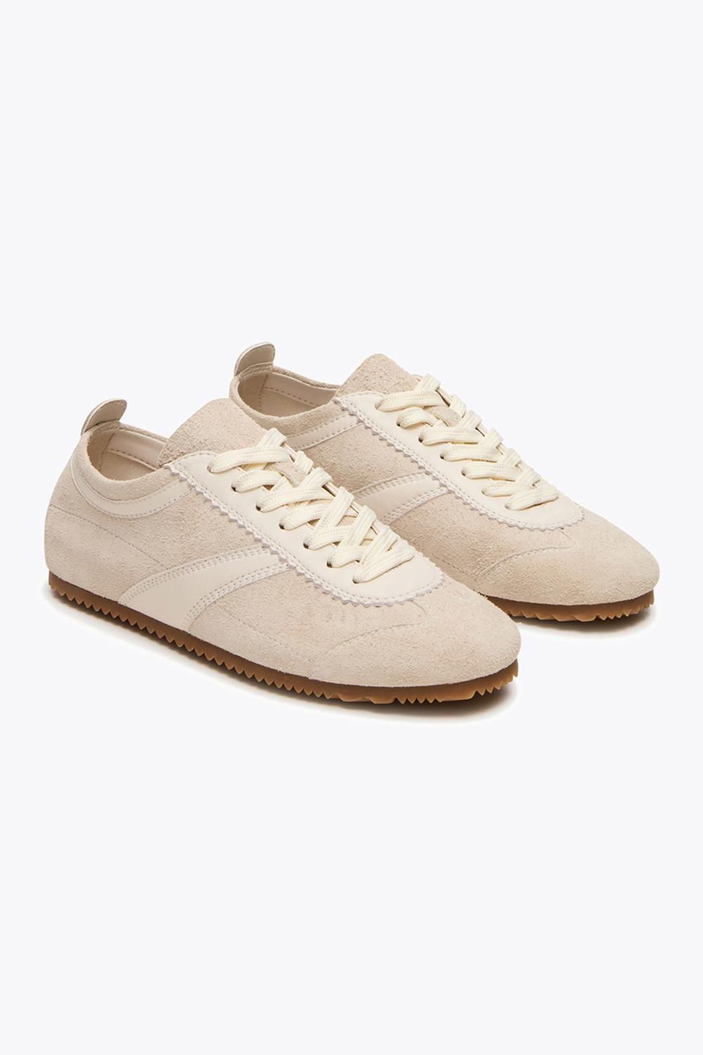 STEVE MADDEN Jaye Cream Suede' Suede Trainers
