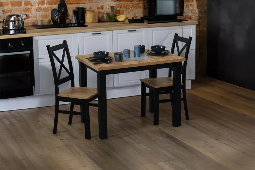 Stół do kuchni jadalni salonu LAP 100x70 Czarny/Dąb Craft
