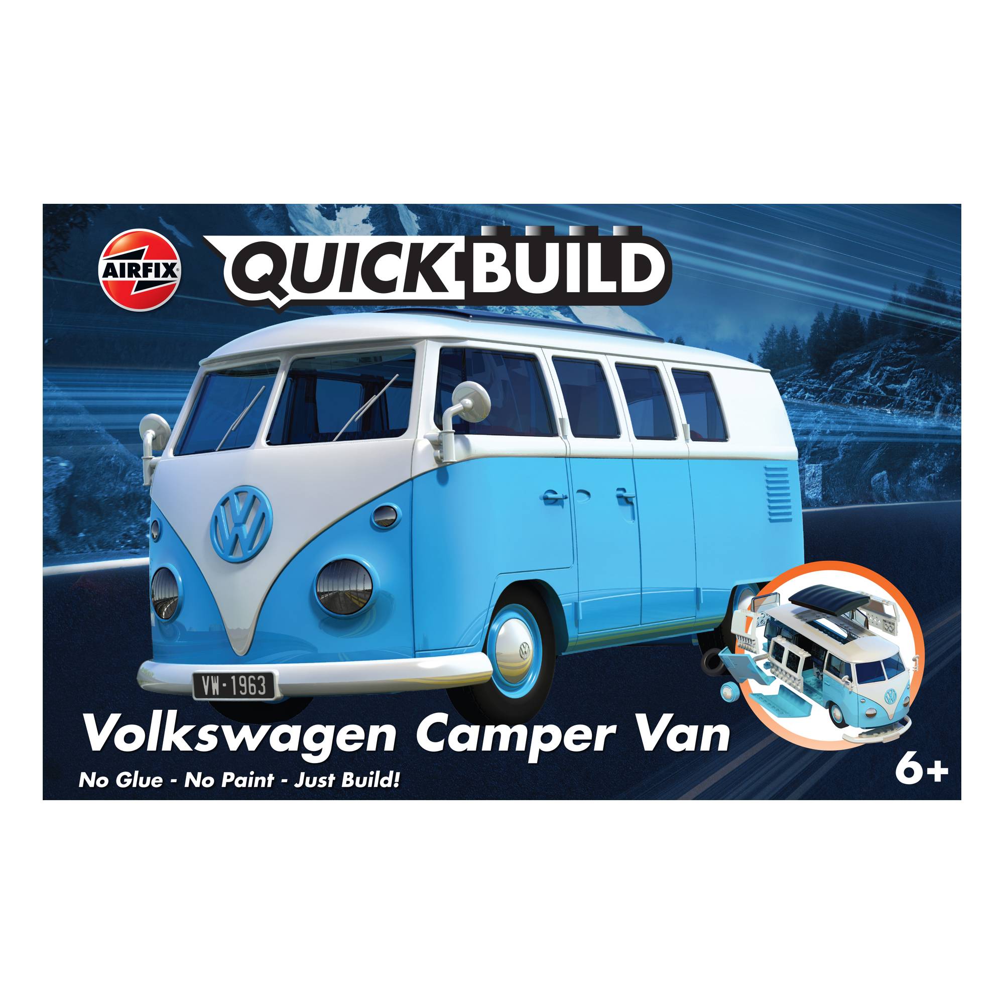 Airfix Quickbuild Blue Volkswagen Campervan Model Kit