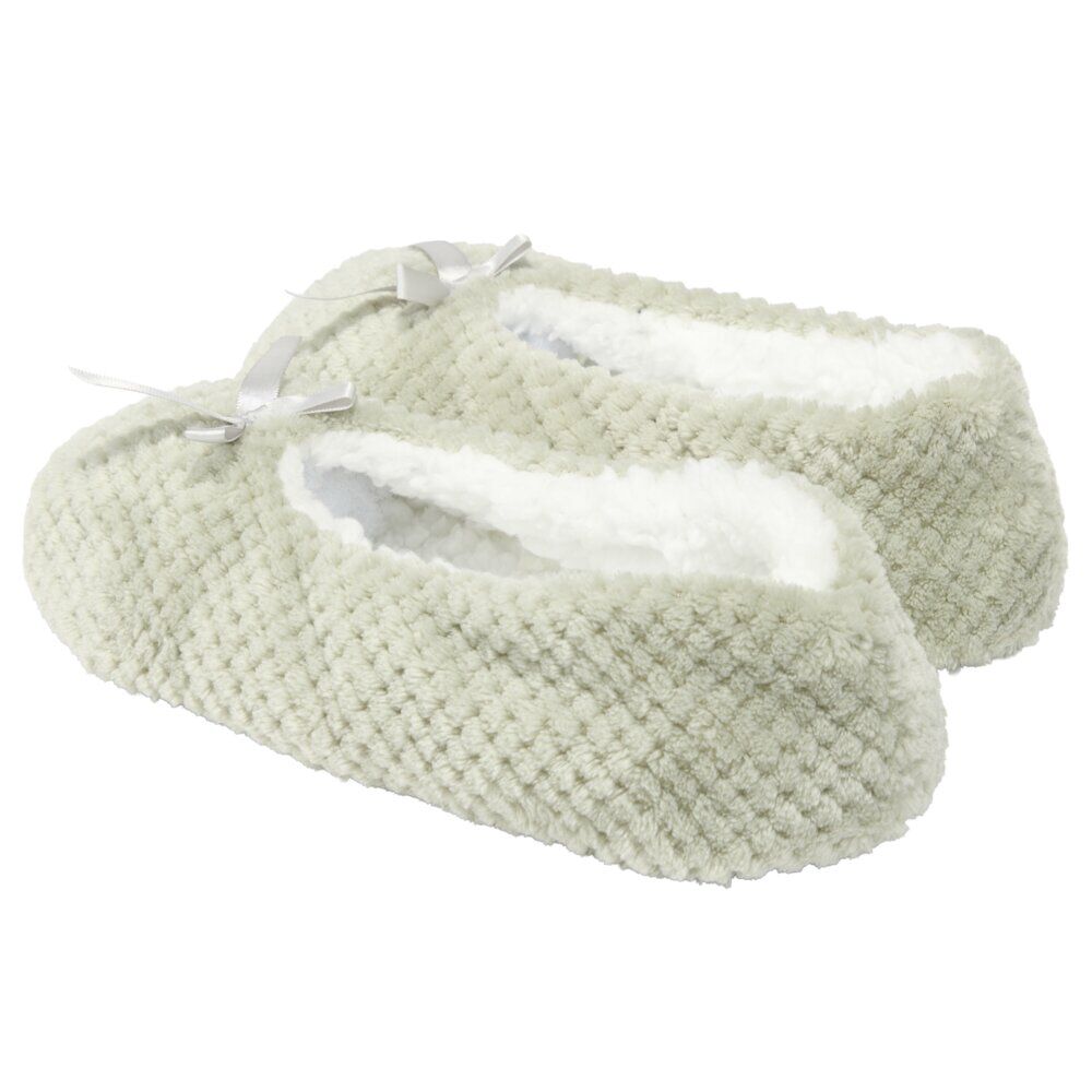 Chaussons ballerines fourrés femme beige 36/37